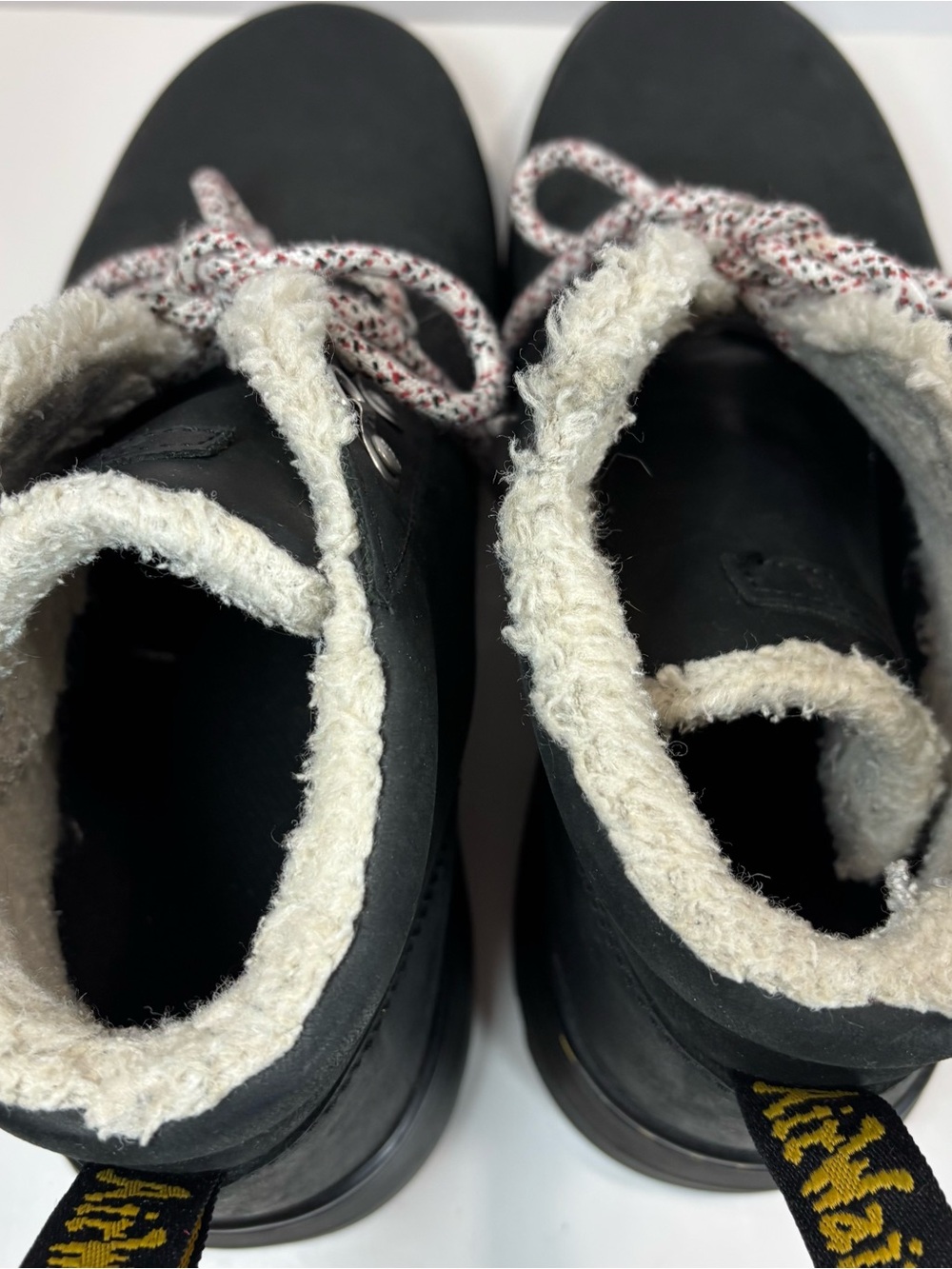 Dr. Martens Womens Sz 11 Bonny Black Leather Shearling Lined Ankle Lace Up Boot - Picture 8 of 10